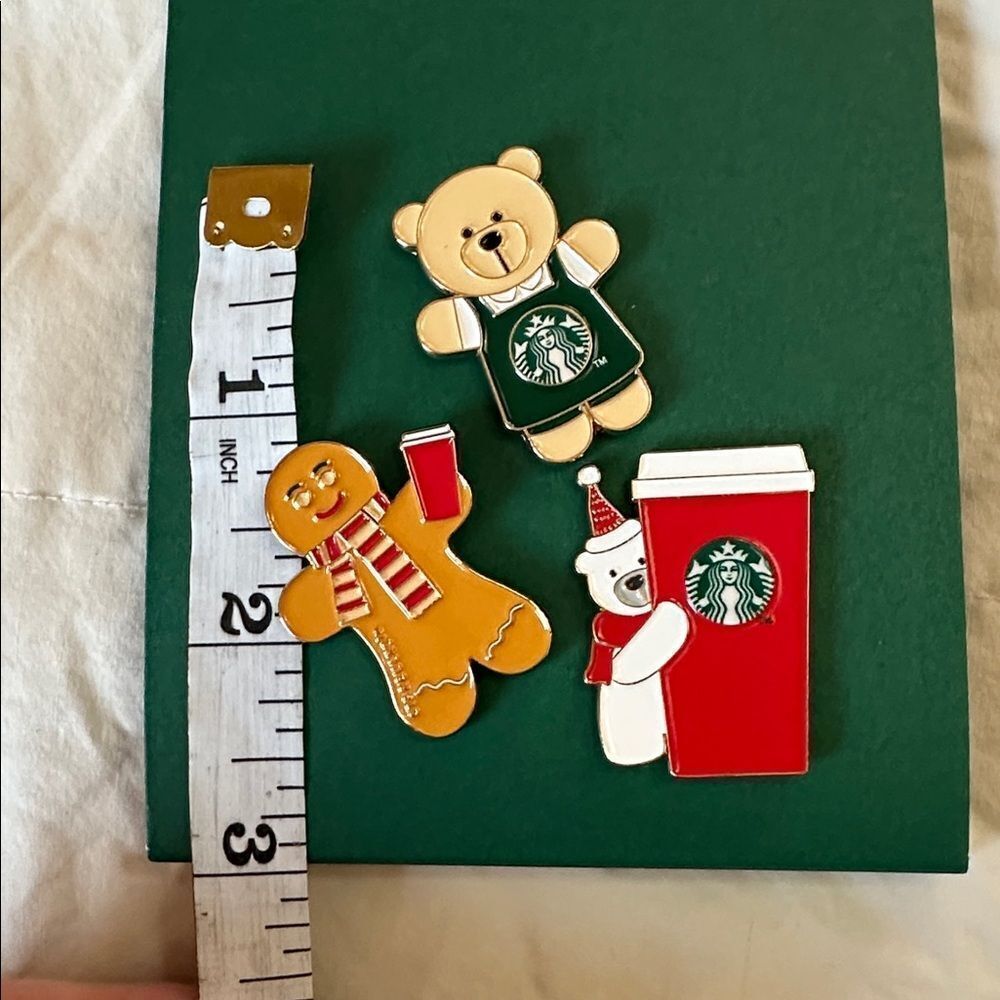 Starbucks Bear and Coffee Cup Enamel Pin Set 2025 - Picture 4 of 4